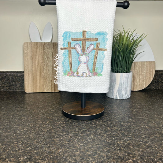 Bunny Cross Kitchen Towel | Easter Home Decor |