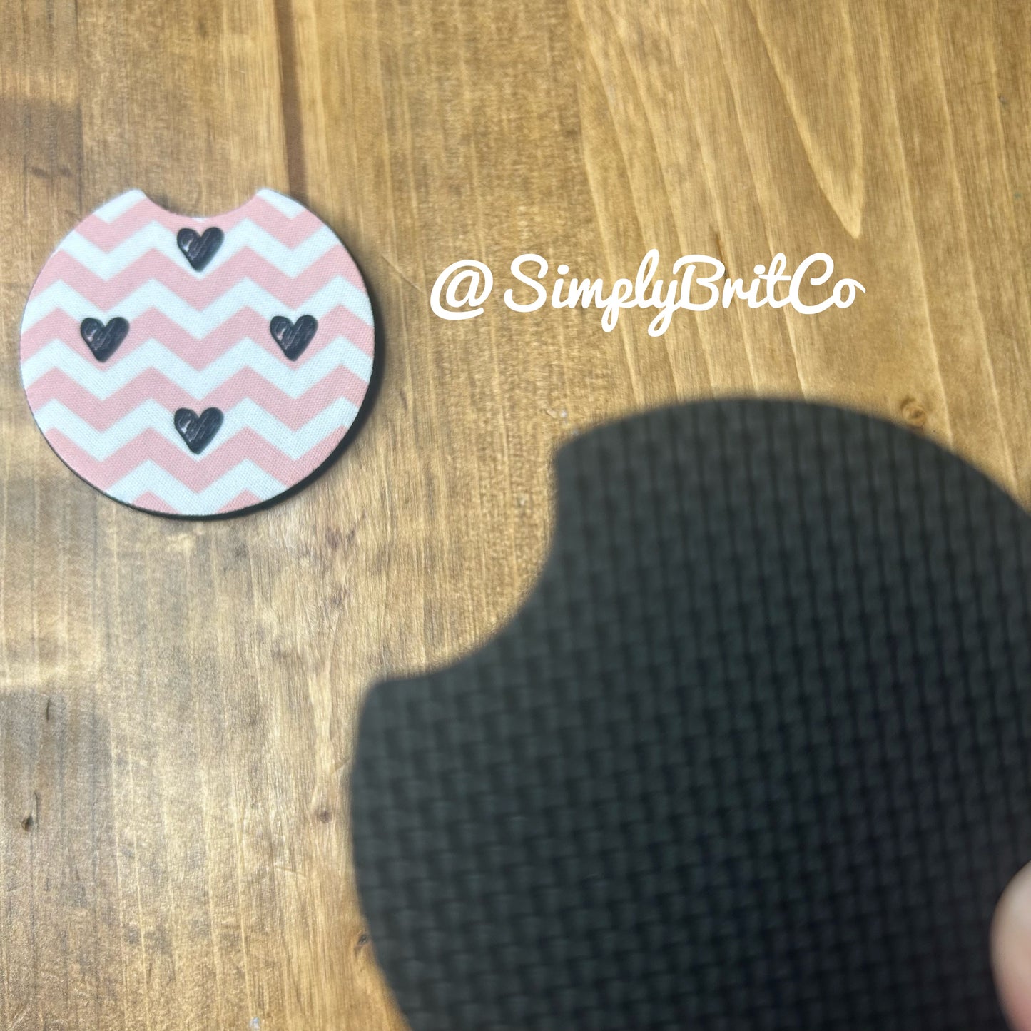 Chevron Hearts Freshie and Car Coaster