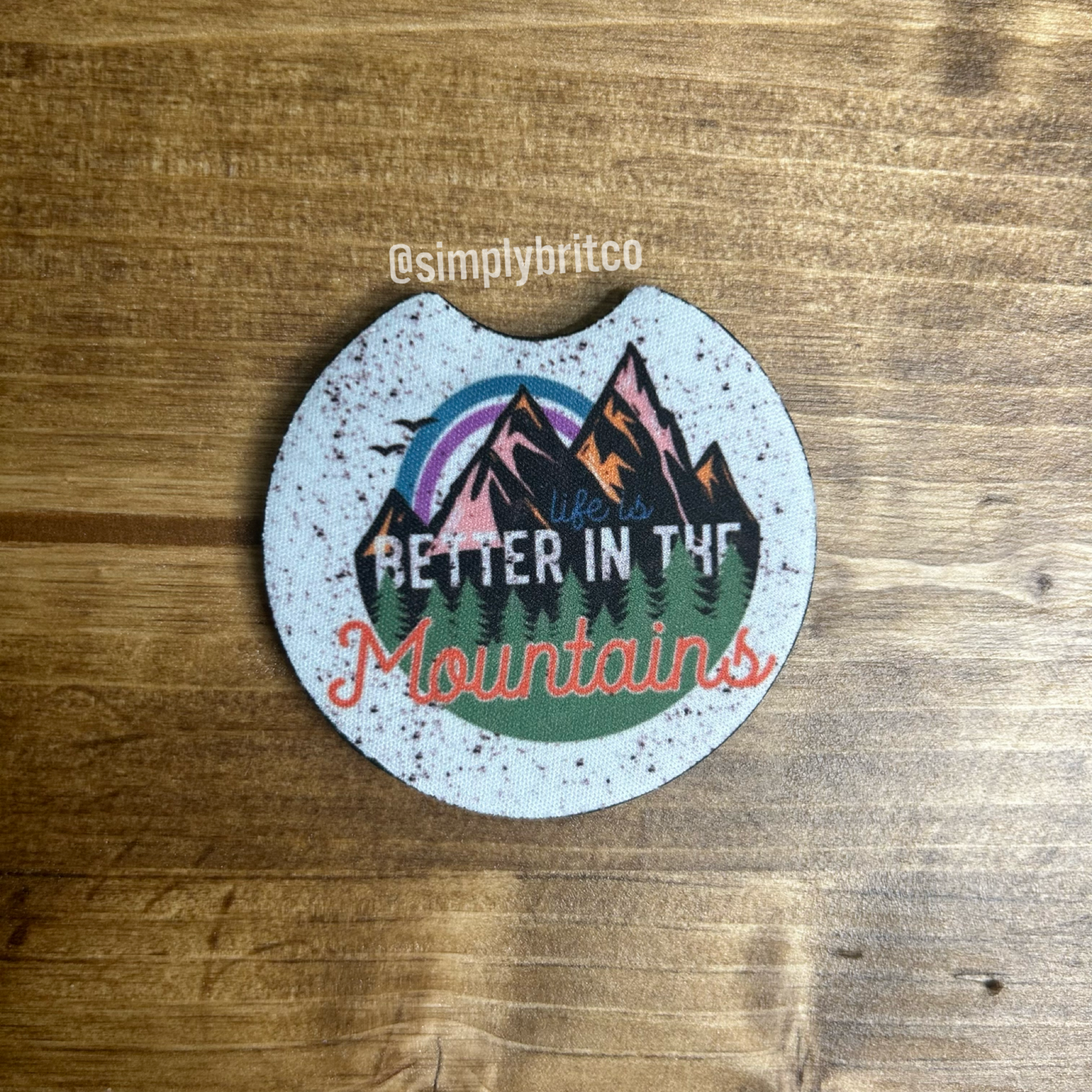 Better in the Mountains Set of 2 Car Coaster