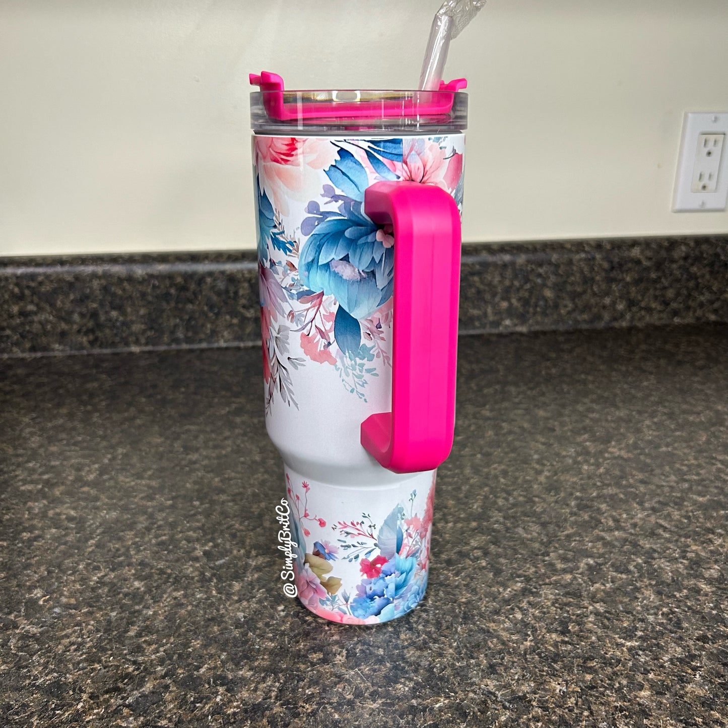 She is Mom Floral 40oz Tumbler