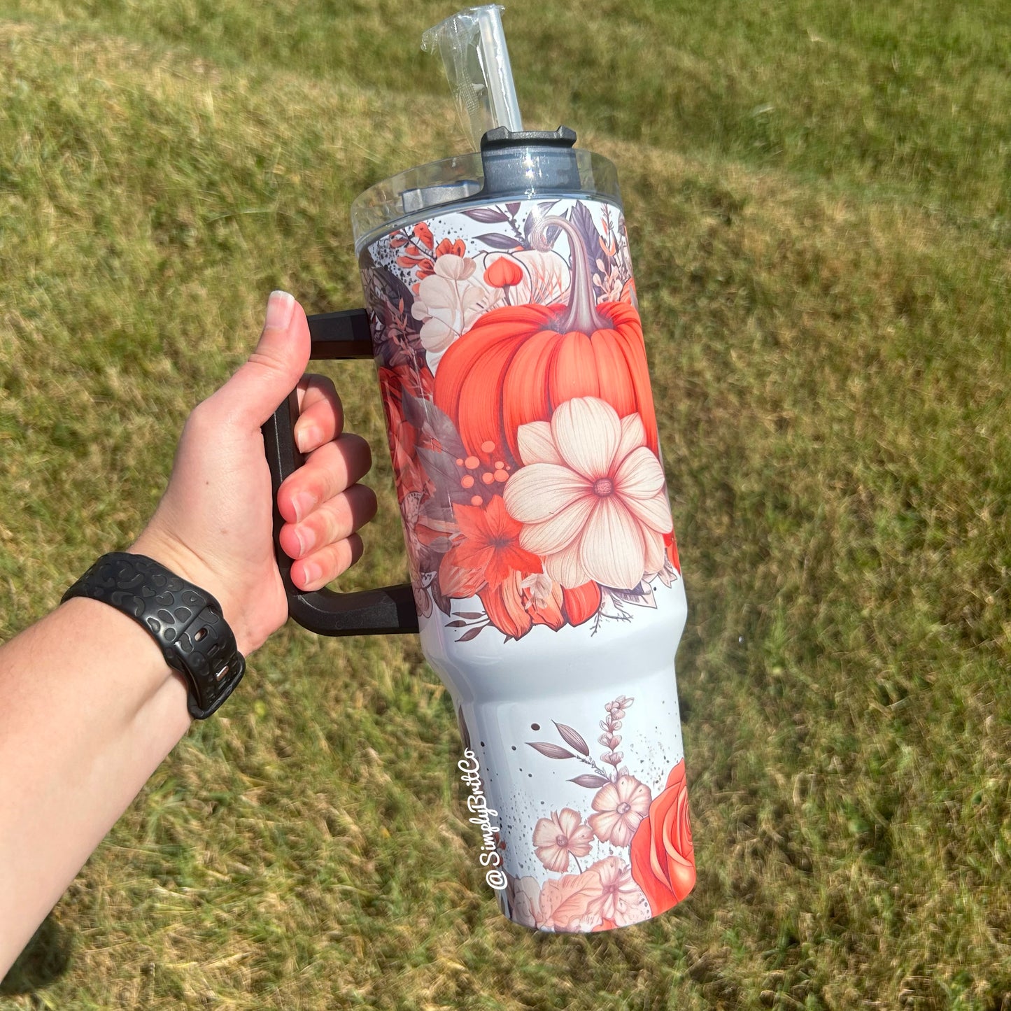Pumpkin Floral 40oz Tumbler