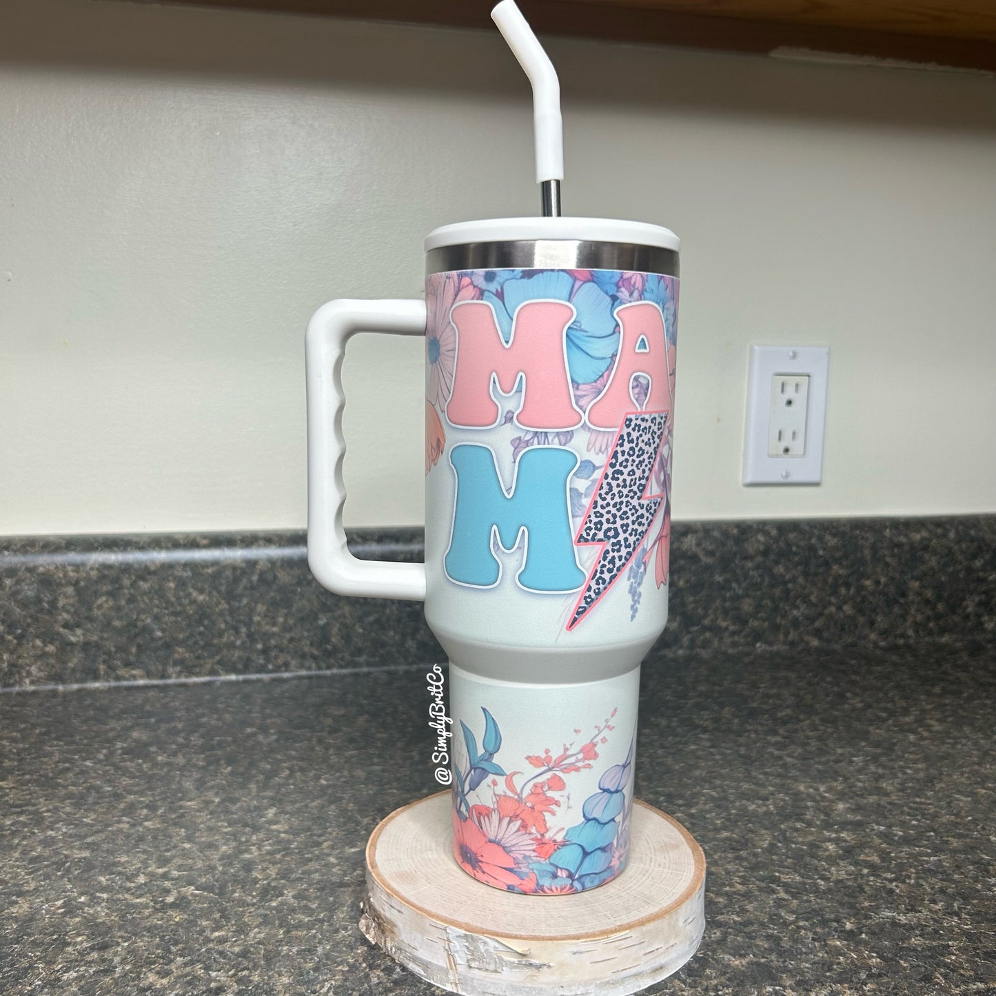 Matte Mama 40oz Tumbler | Floral | Cheetah