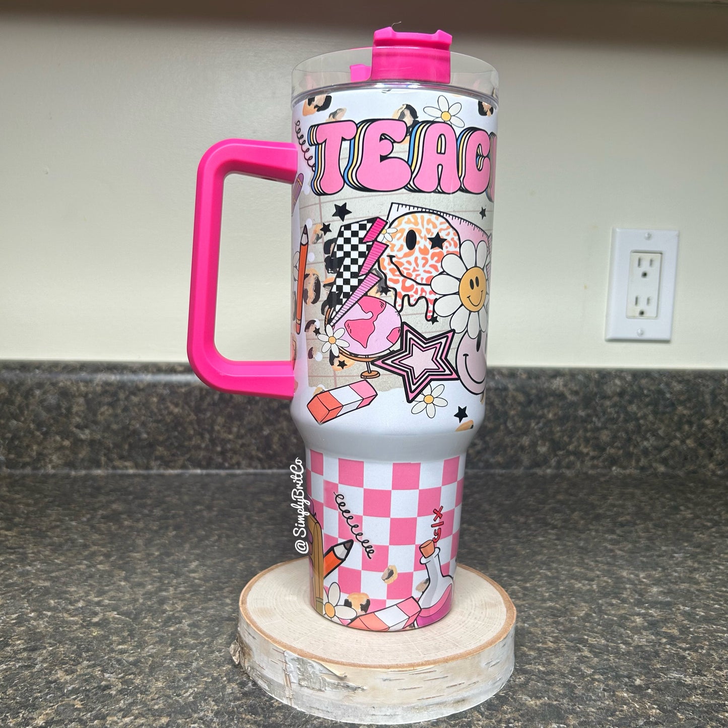 Pink Teacher 40oz Tumbler