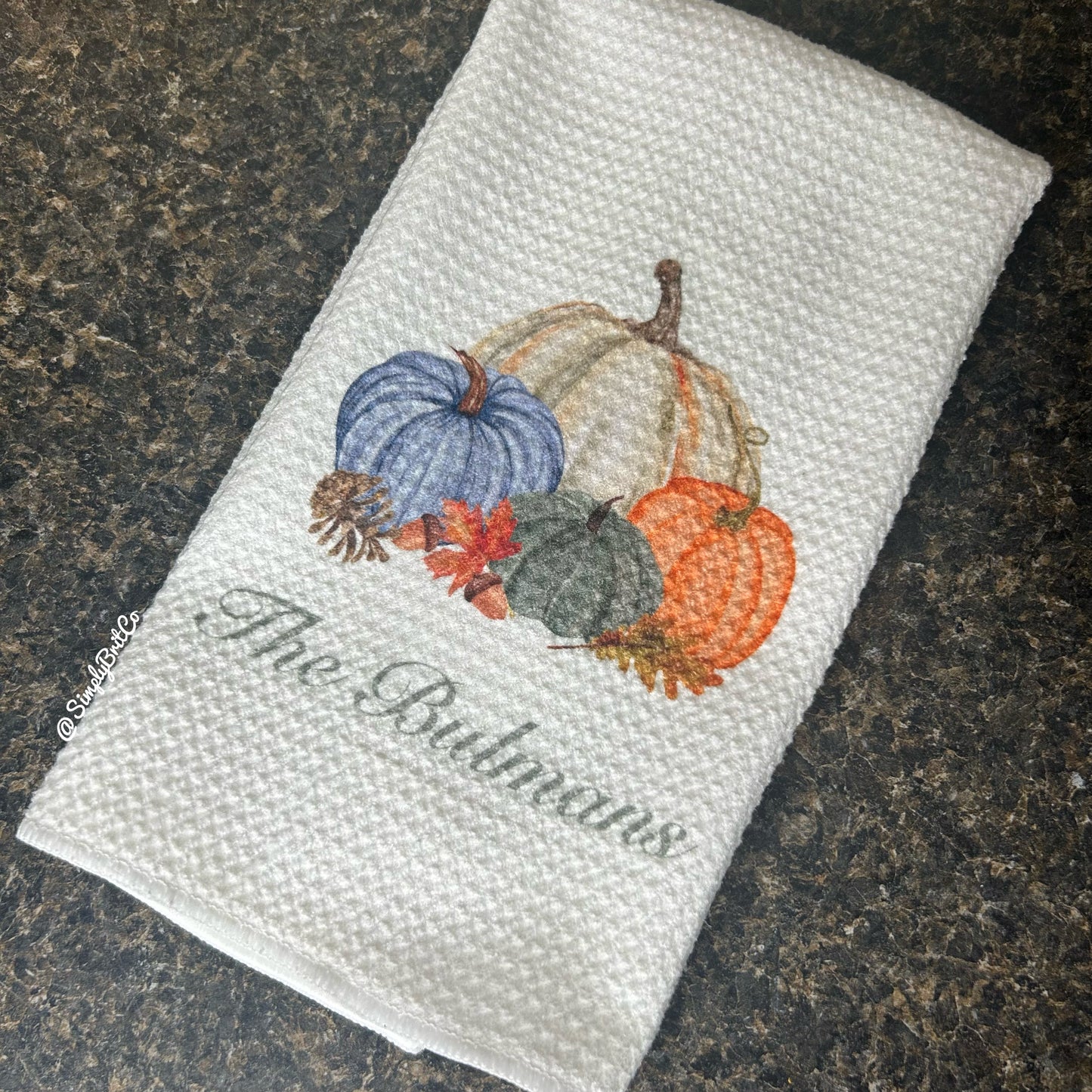 Personalized Fall Pumpkin Kitchen Towel
