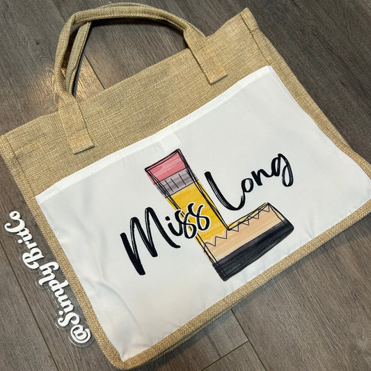Teacher Burlap Bag | Teacher Appreciation