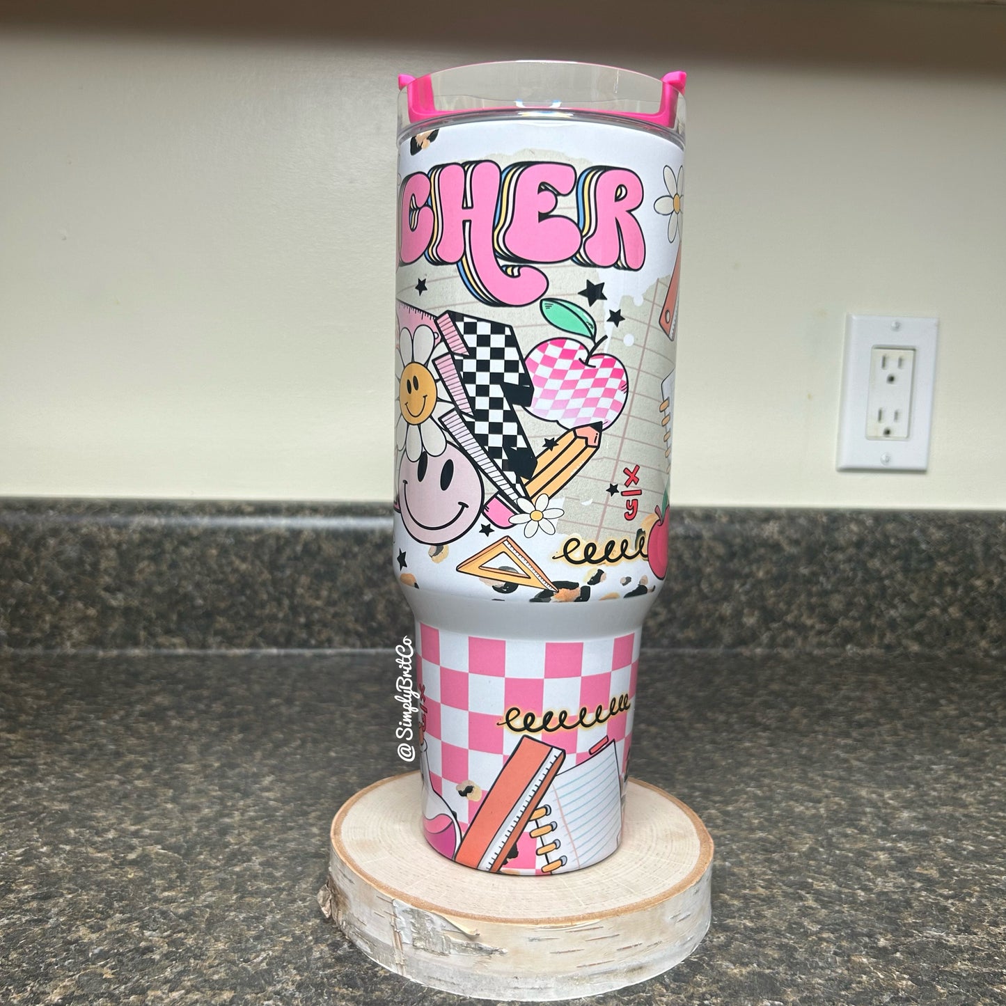 Pink Teacher 40oz Tumbler