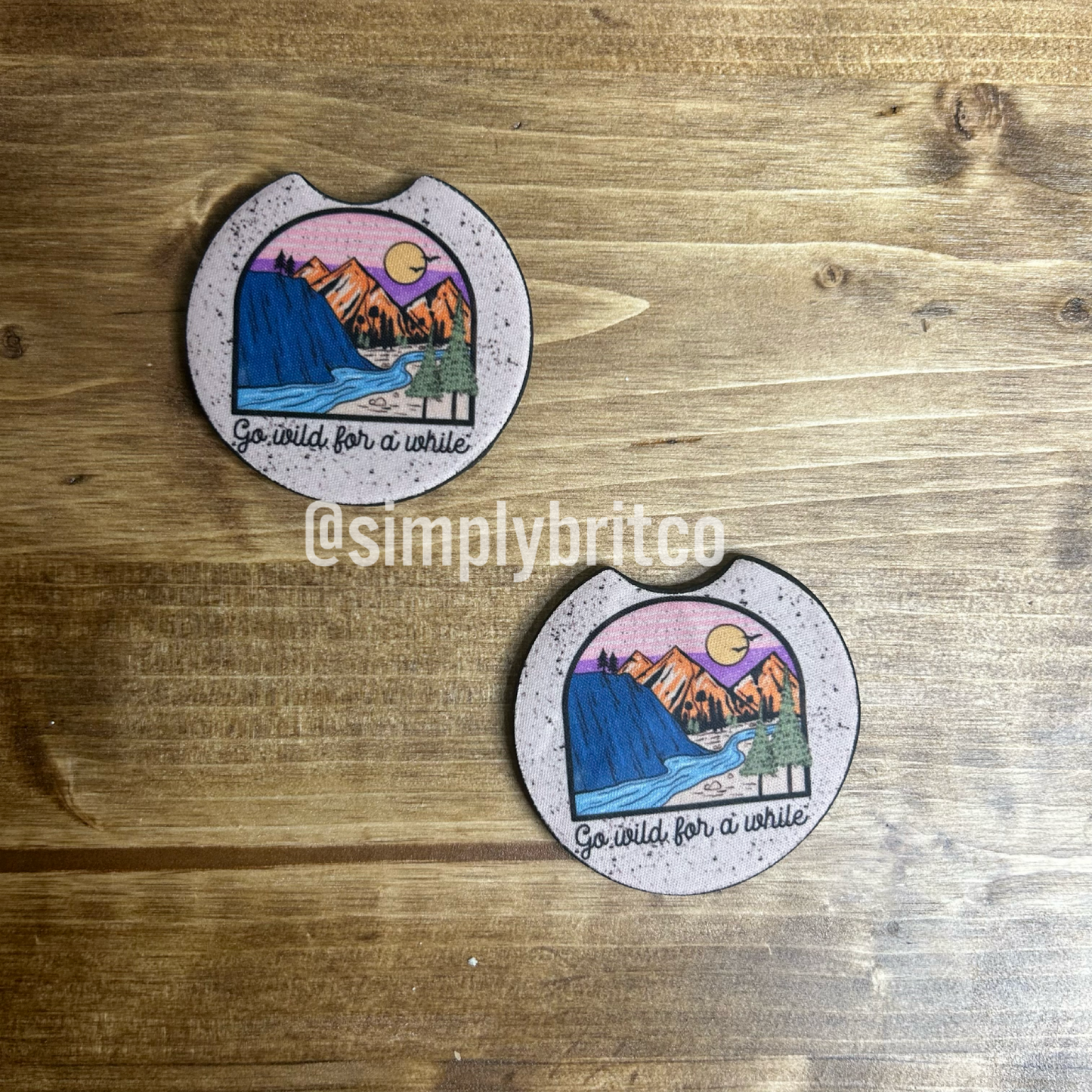 Go Wild For Awhile Set of 2 Car Coasters | Great Outdoors