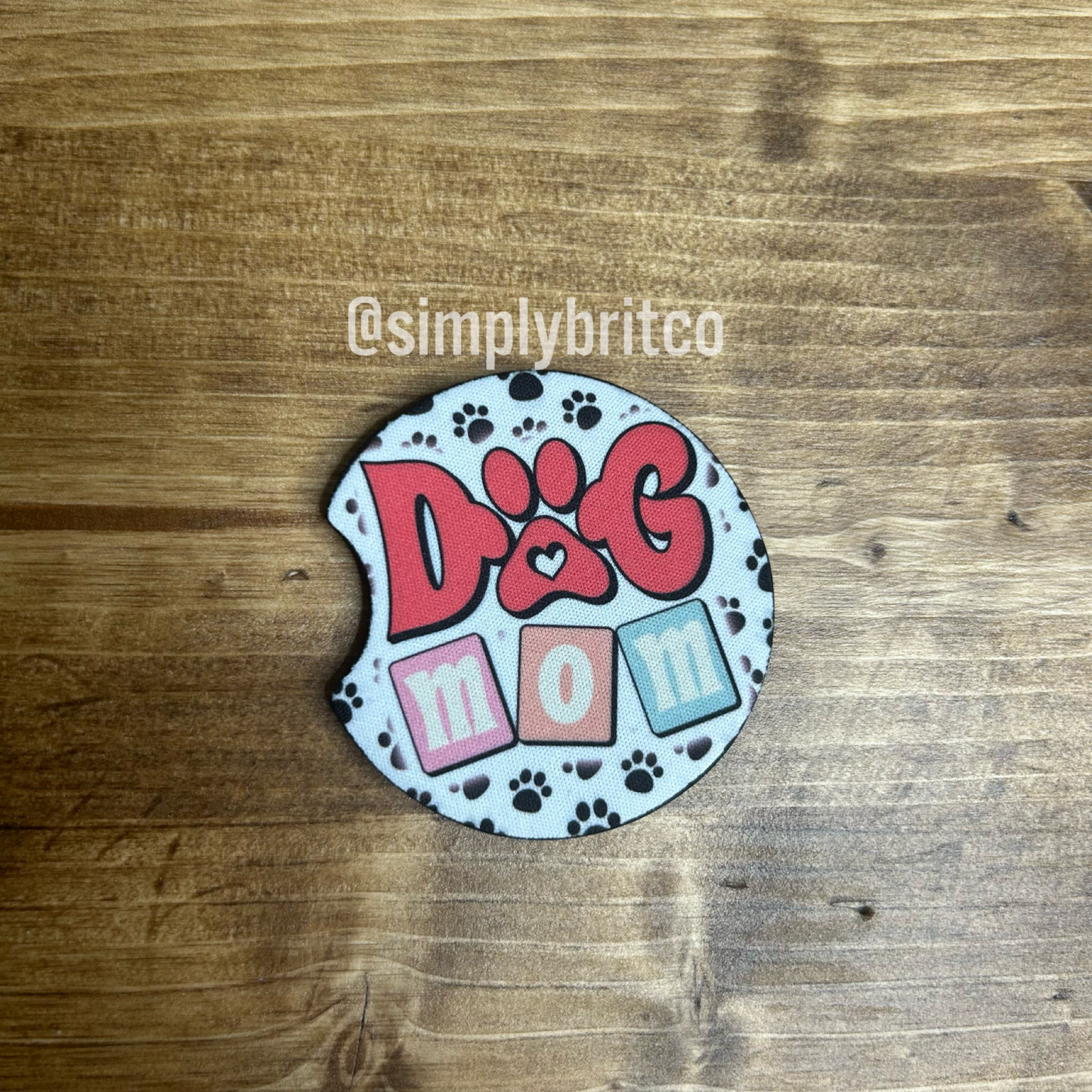 Dog Mom Set of 2 Car Coaster | Paw Prints
