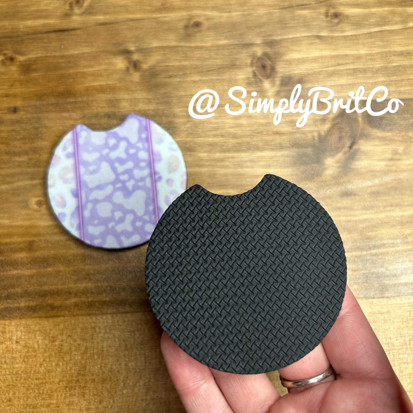 Purple Watercolor Set of 2 Car Coasters