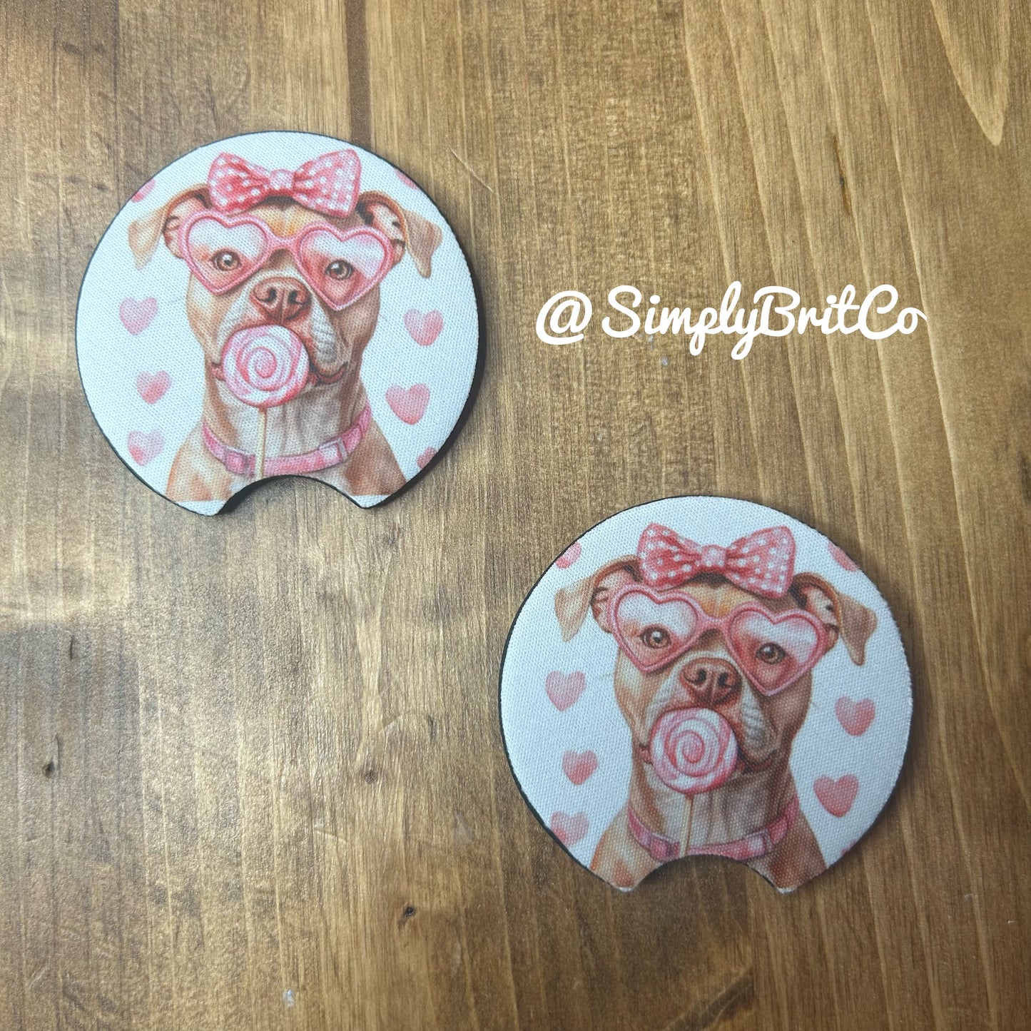 Pitbull Lollipop Freshie and Car Coaster