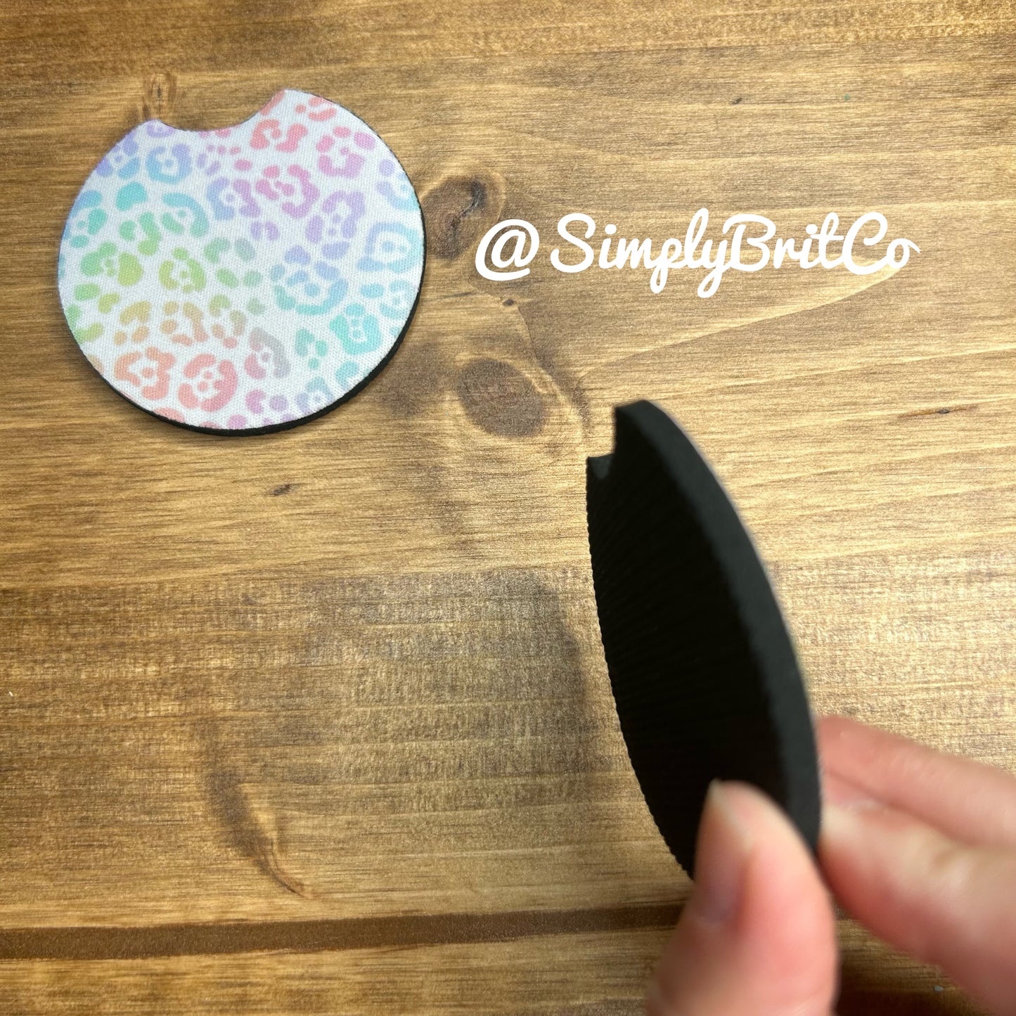 Light Multi Colored Cheetah Set of 2 Car Coasters
