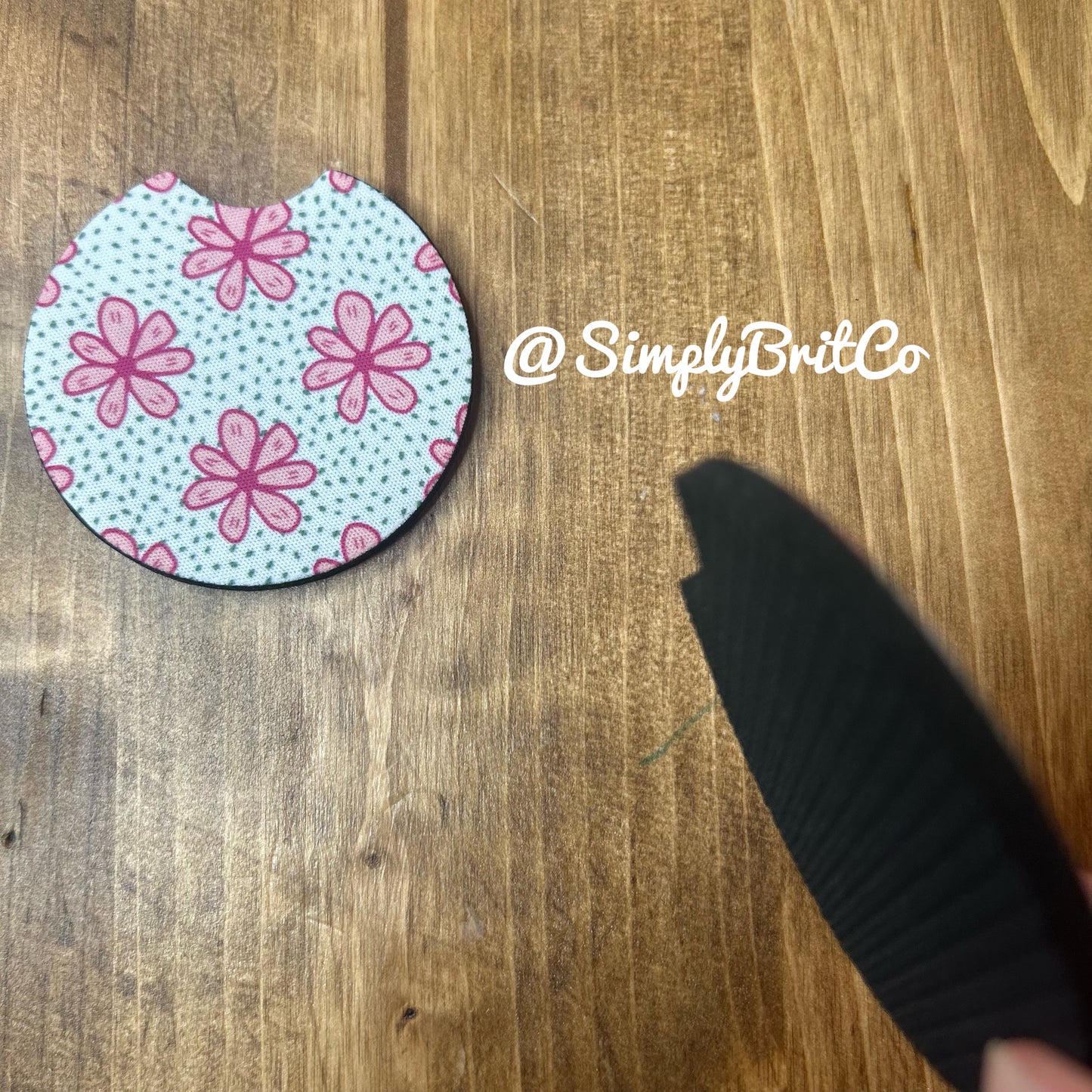 Simply Pink Floral Freshie and Car Coaster