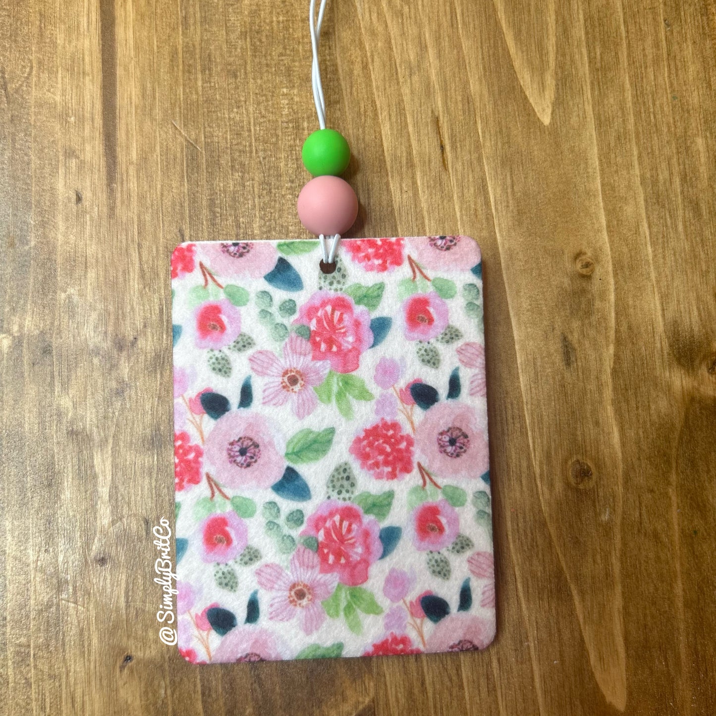 Pink Floral Freshie and Car Coaster
