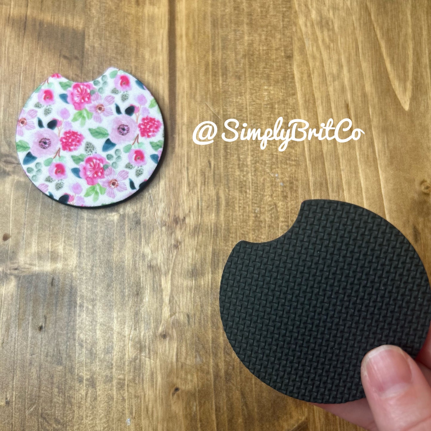 Pink Floral Freshie and Car Coaster