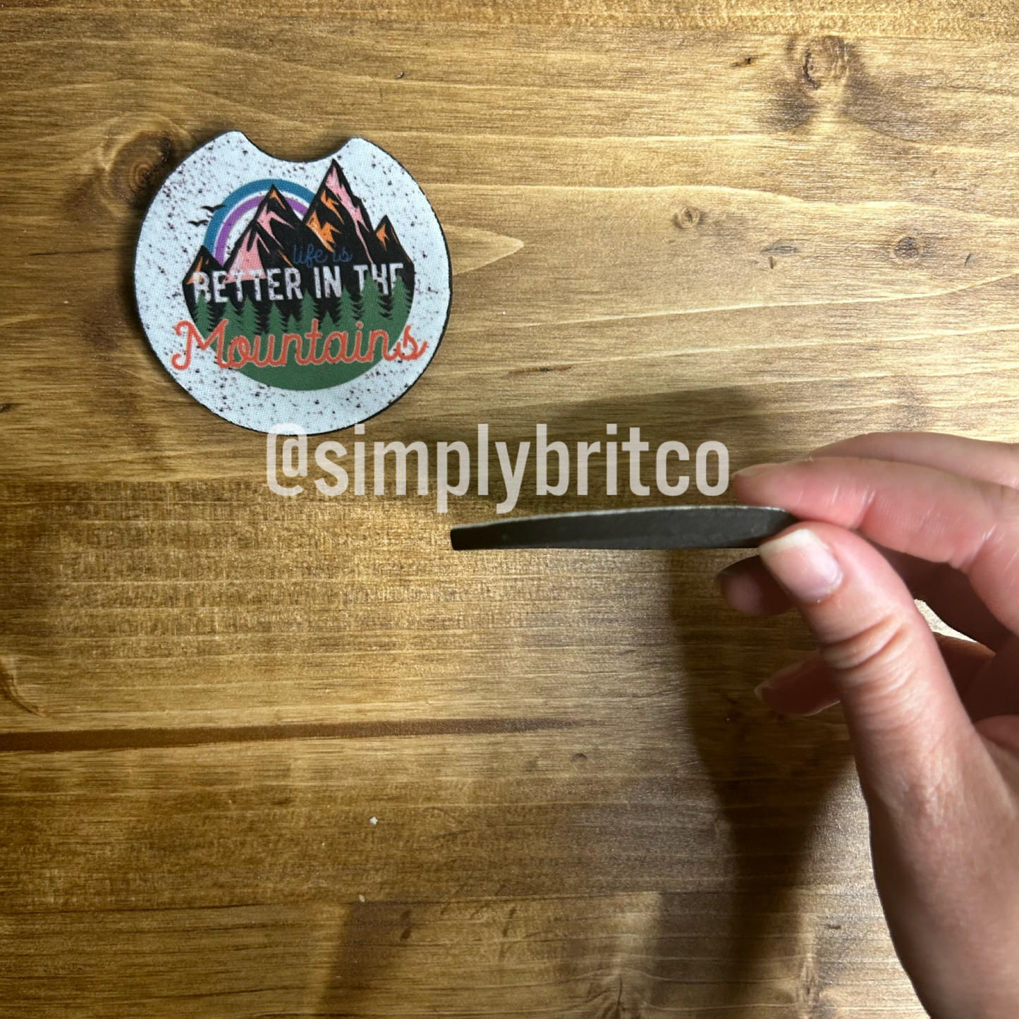Better in the Mountains Set of 2 Car Coaster