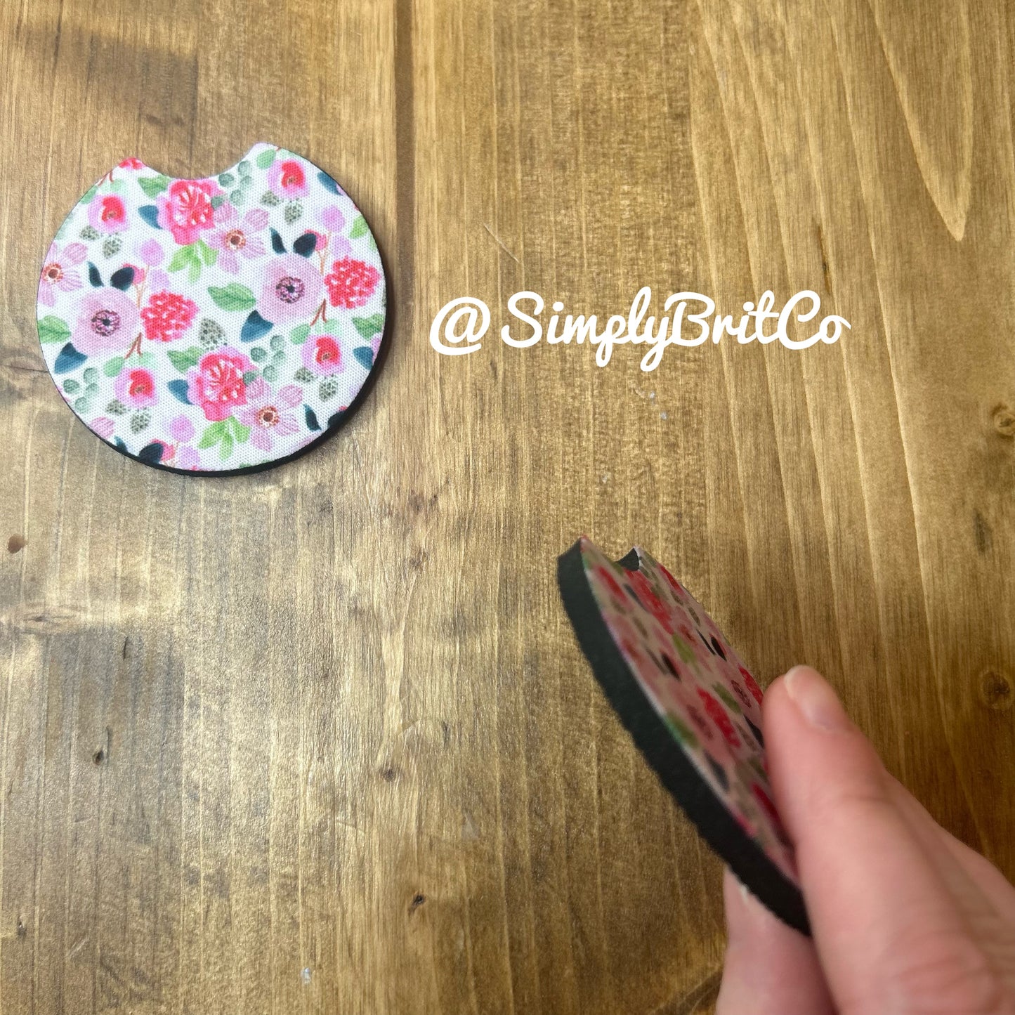 Pink Floral Freshie and Car Coaster
