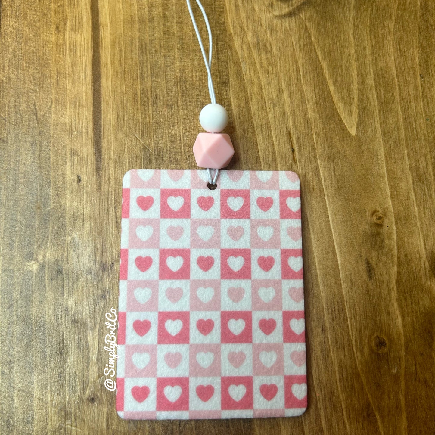 Checkered Heart Freshie and Car Coaster