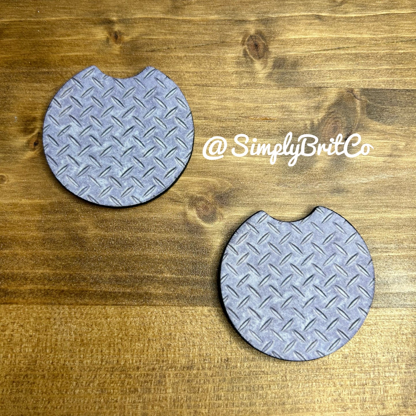 Metal Print Set of 2 Car Coaster