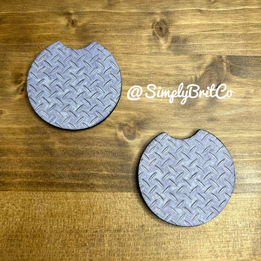 Metal Print Set of 2 Car Coaster