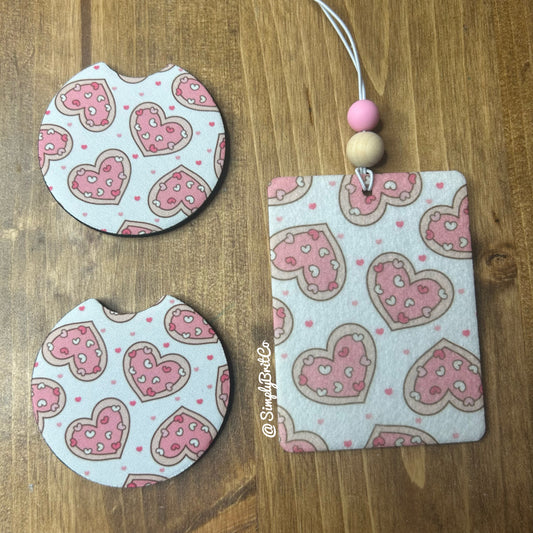 Cookie Hearts Freshie and Car Coaster