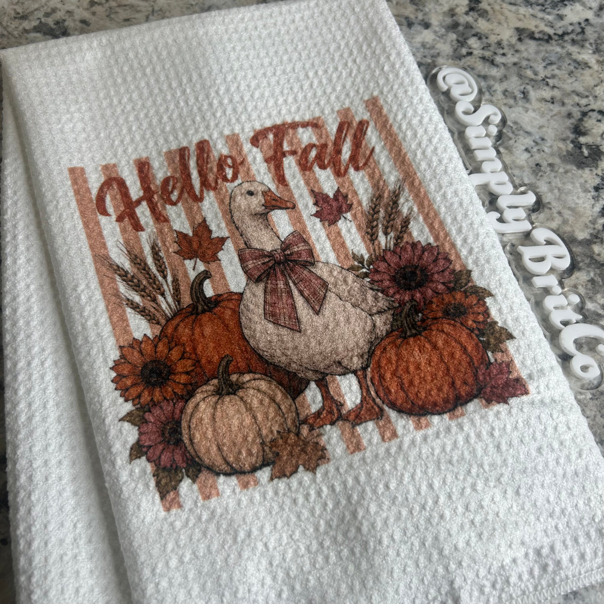 Hello Fall Goose Kitchen Towel