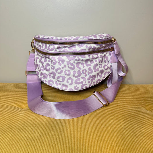 The Roni Nylon Crossbody - Animal Print Light Purple
