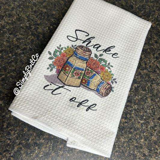 Shake it off Kitchen Towel | Salt Shakers