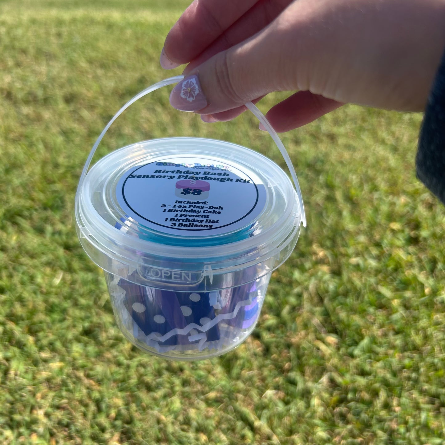Purple and Blue Birthday Bash Playdough Bucket Kit