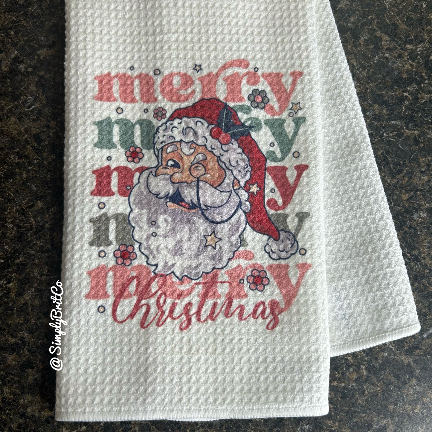 Merry Merry Christmas Santa Kitchen Towel