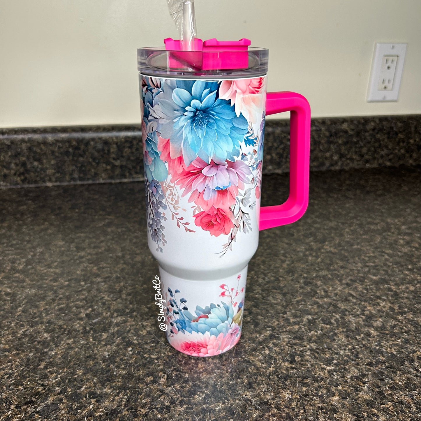 She is Mom Floral 40oz Tumbler