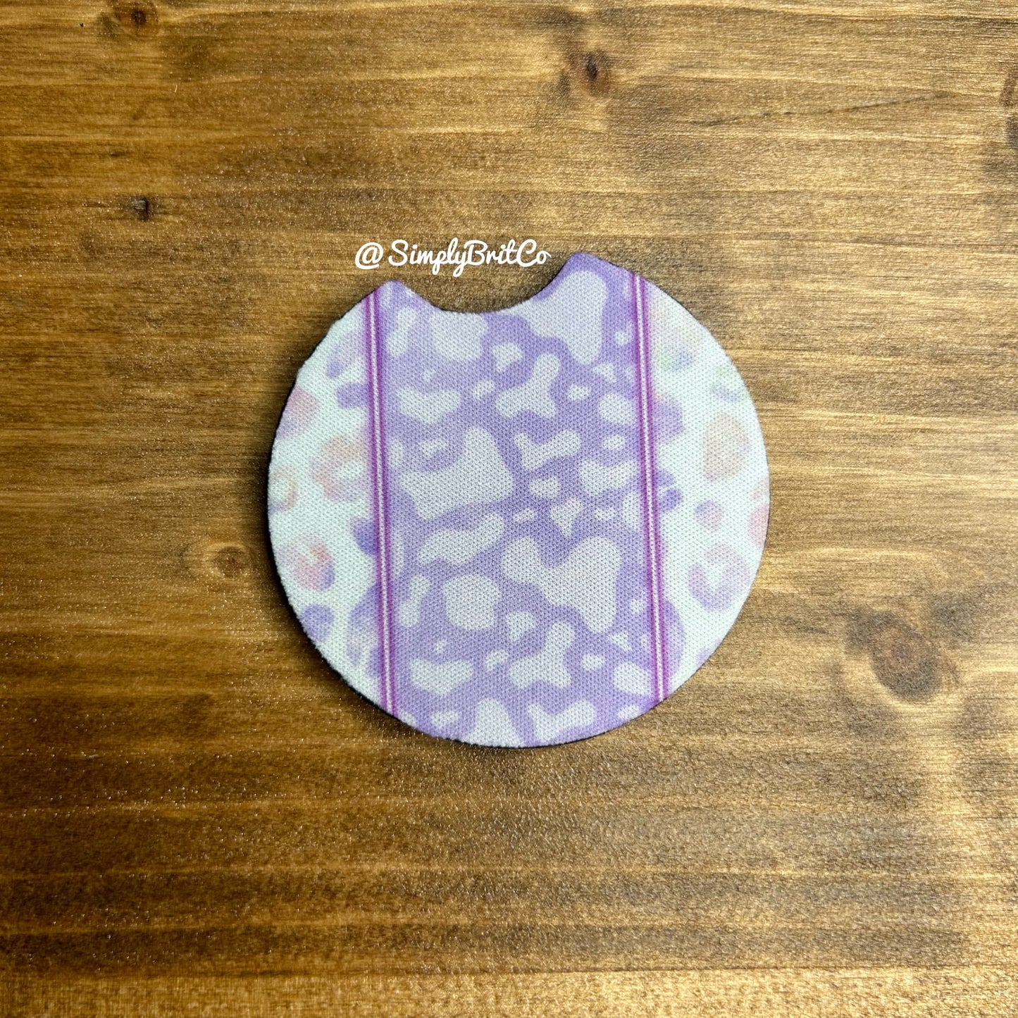 Purple Watercolor Set of 2 Car Coasters