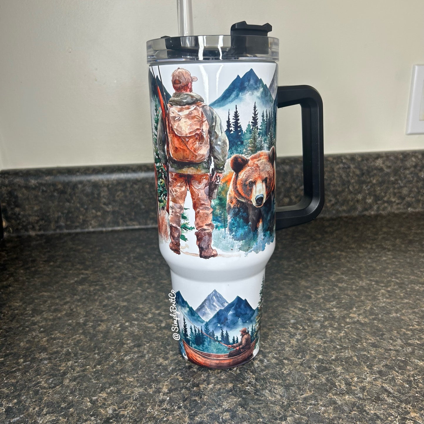 Outdoorsman  40oz Tumbler | Hunting | Fishing | Mountains