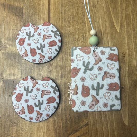 Western Love Freshie and Car Coaster