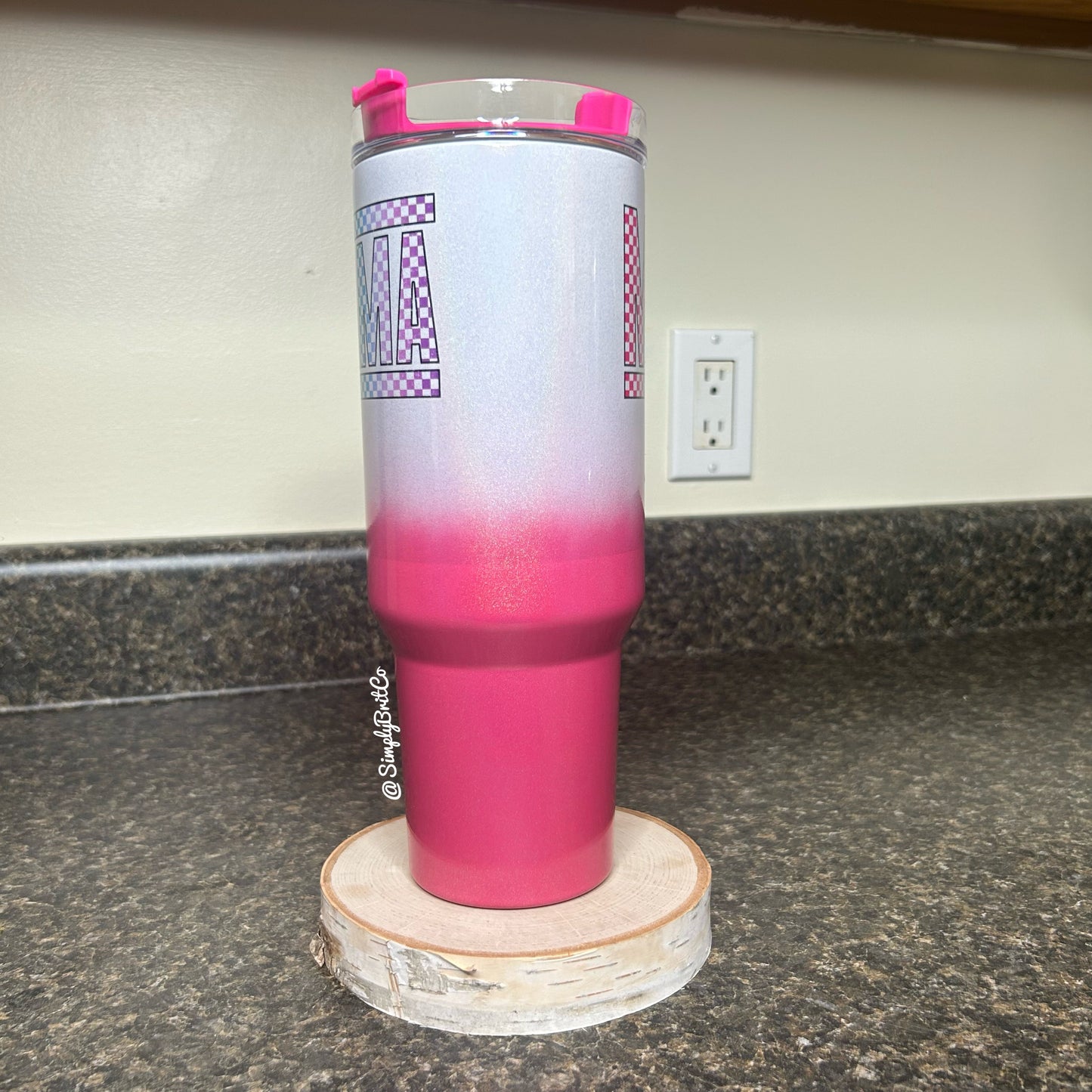 Checkered Mama 40oz Tumbler | Shimmer Ombre |