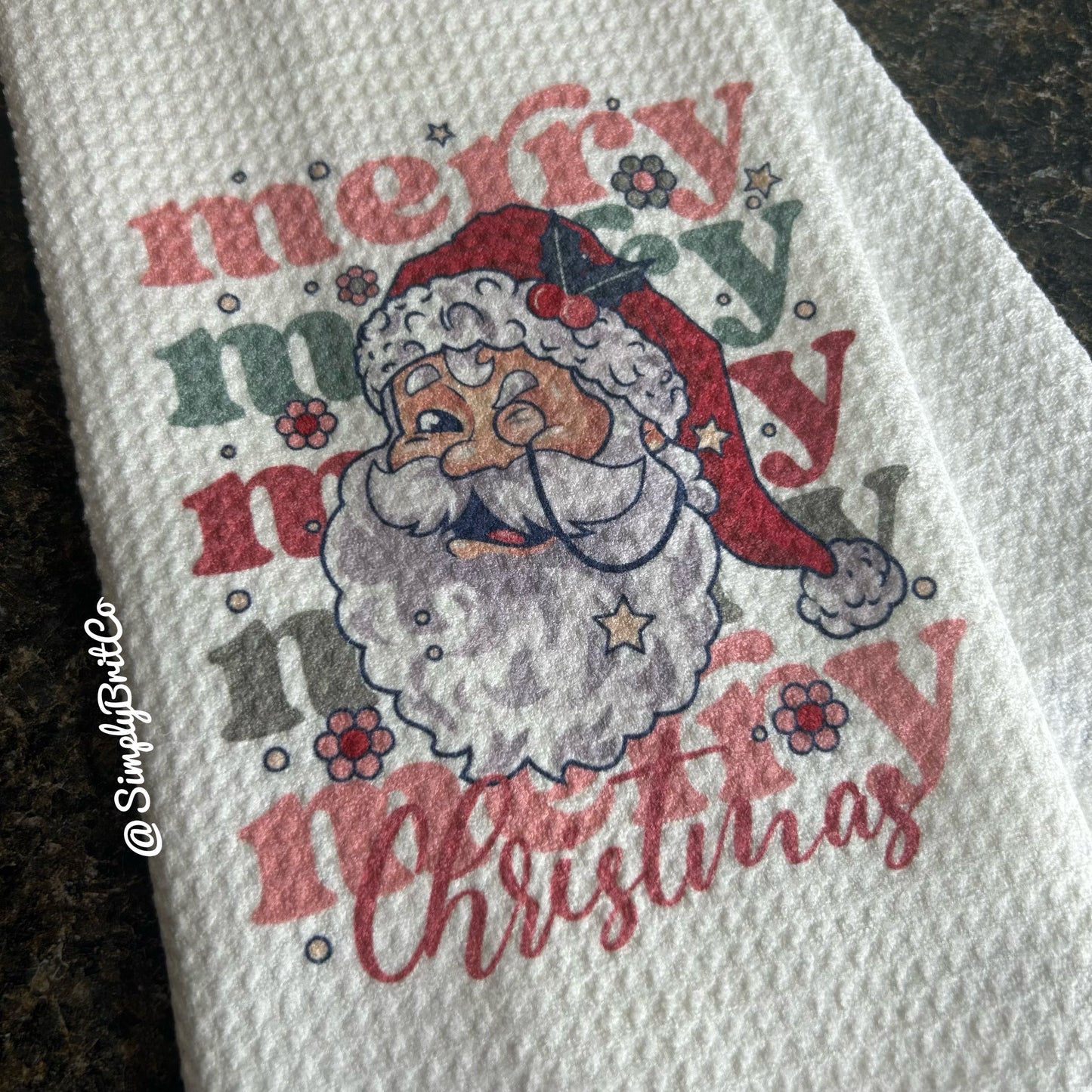 Merry Merry Christmas Santa Kitchen Towel