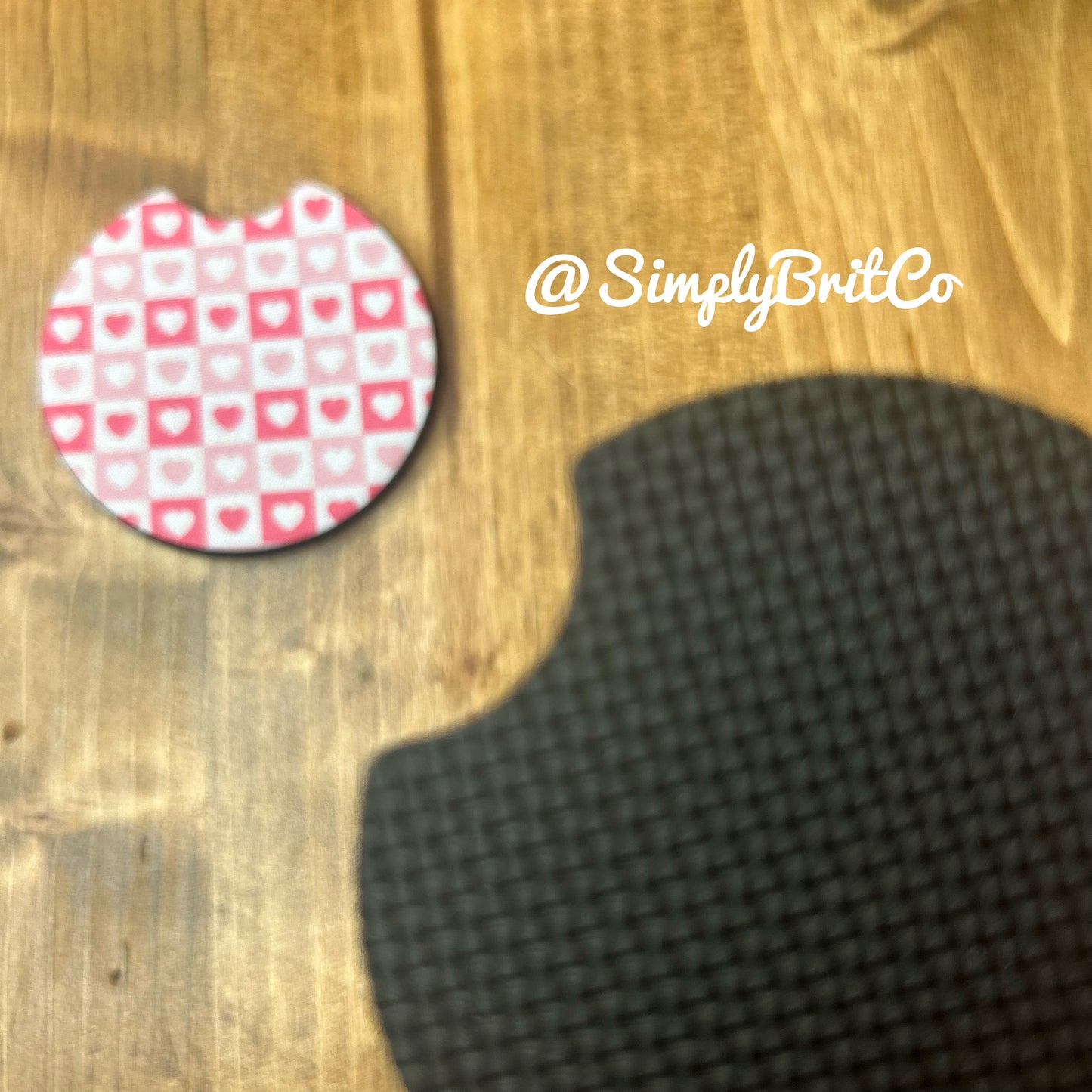 Checkered Heart Freshie and Car Coaster
