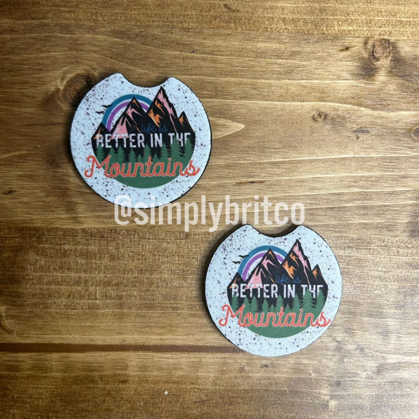 Better in the Mountains Set of 2 Car Coaster
