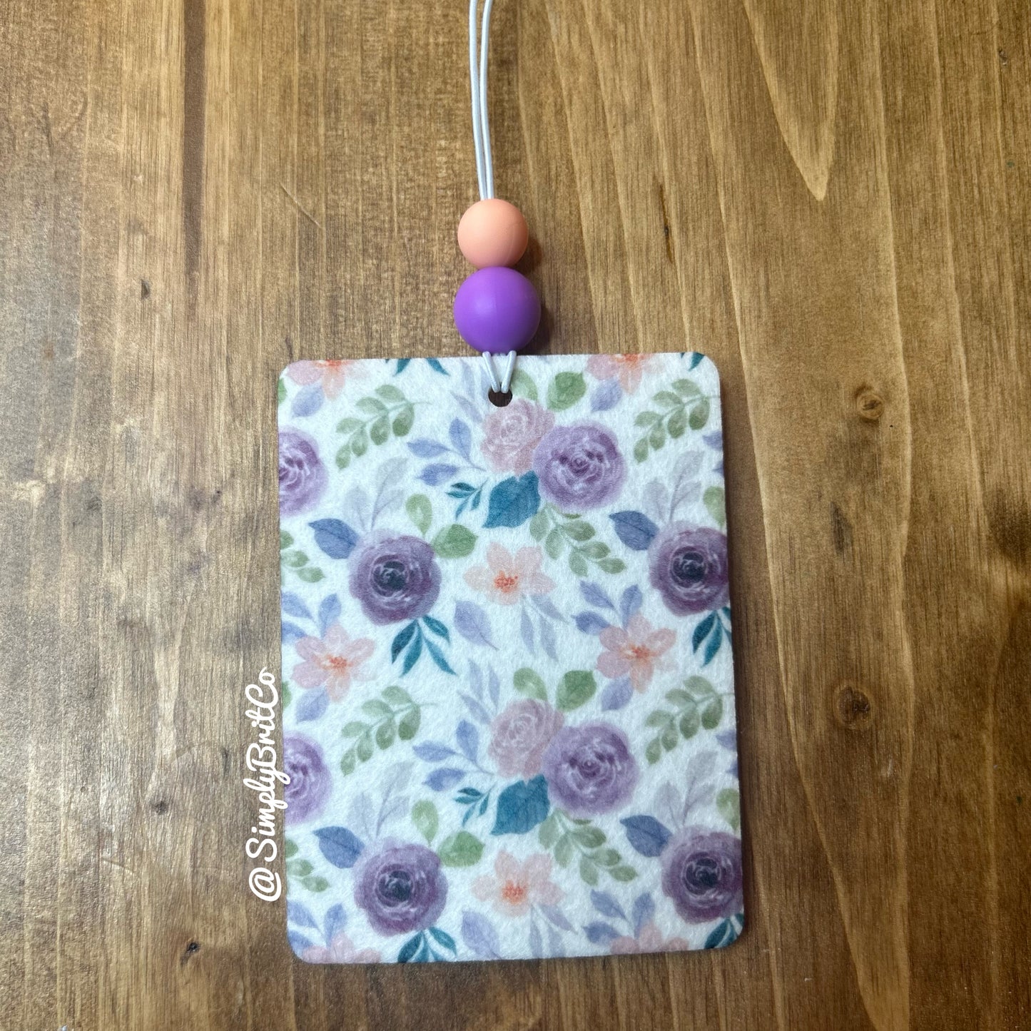 Purple Floral Freshie and Car Coaster