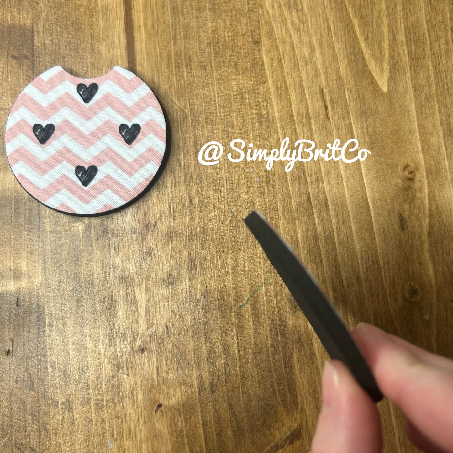 Chevron Hearts Freshie and Car Coaster