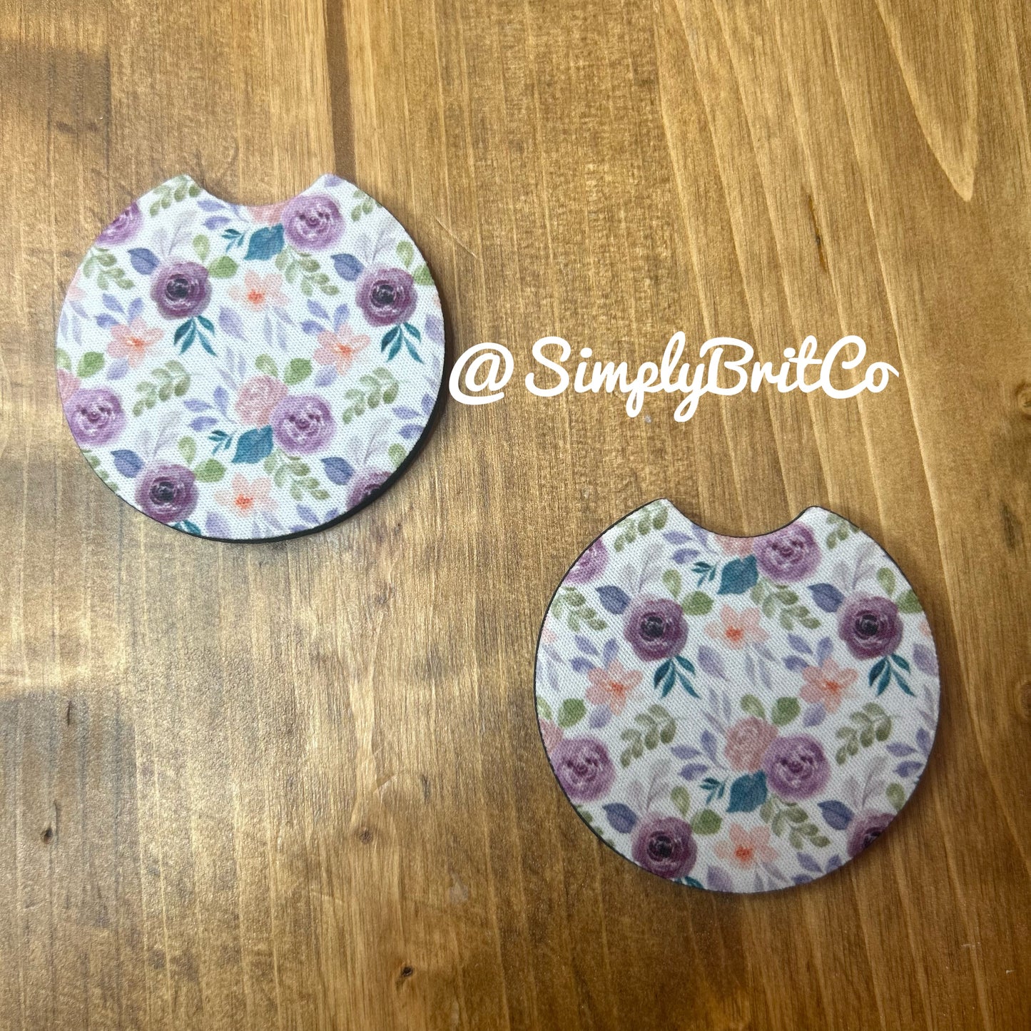 Purple Floral Freshie and Car Coaster