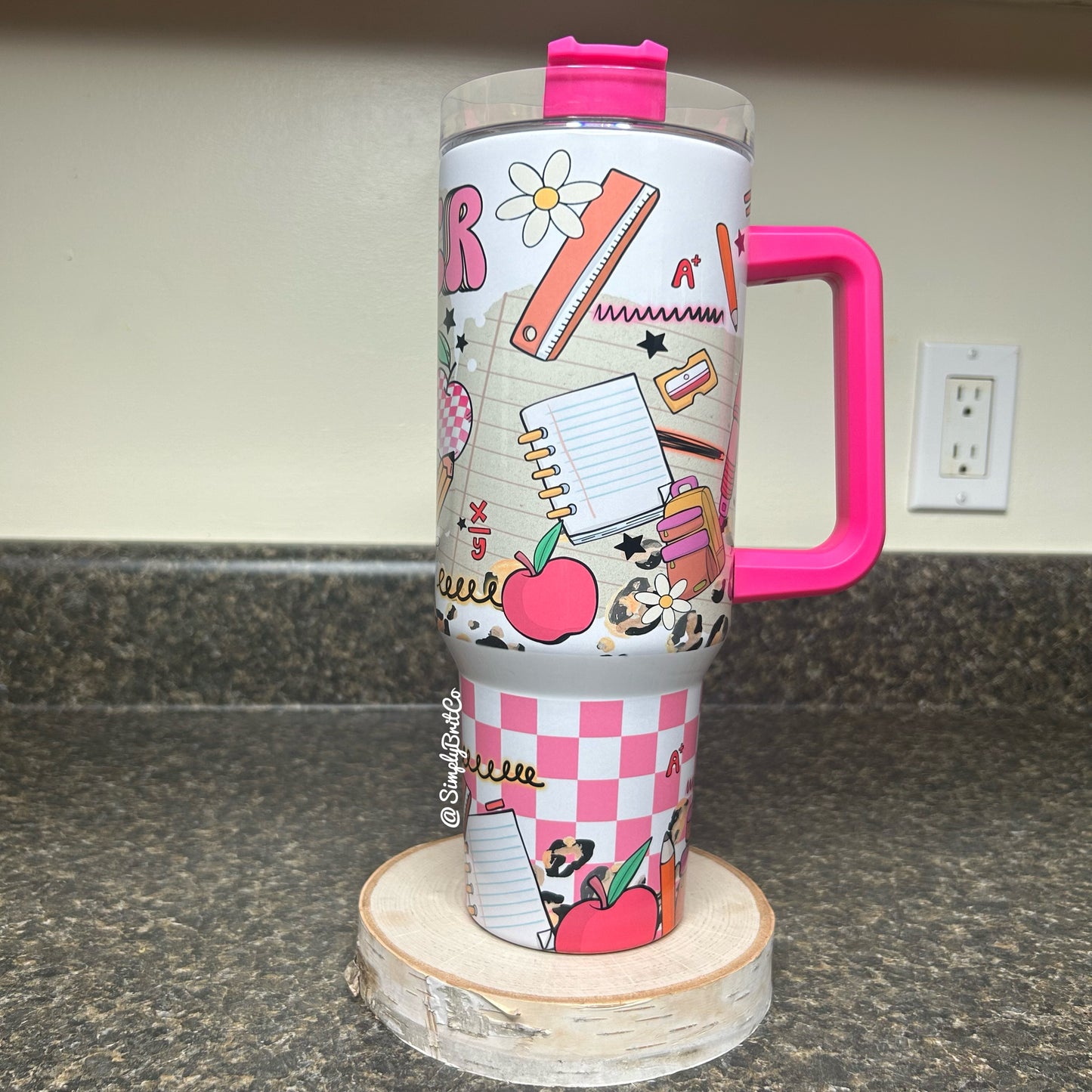 Pink Teacher 40oz Tumbler