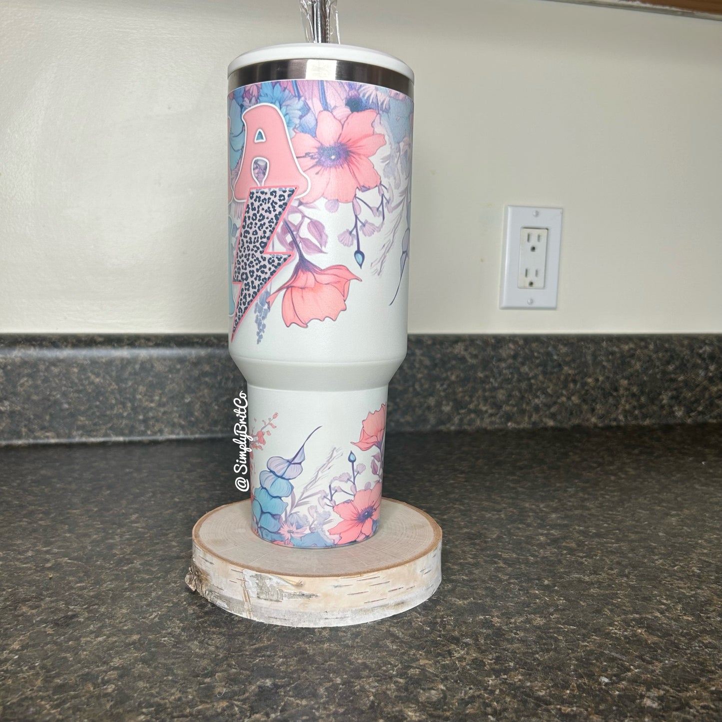 Matte Mama 40oz Tumbler | Floral | Cheetah