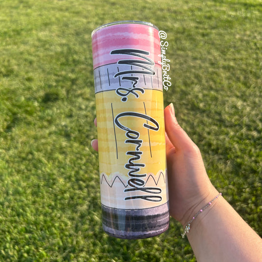 Pencil Teacher 20oz Tumbler | Teacher Appreciation