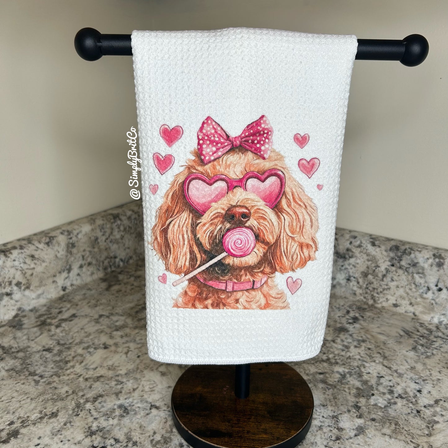 Doodle Heart Lollipop Kitchen Towel