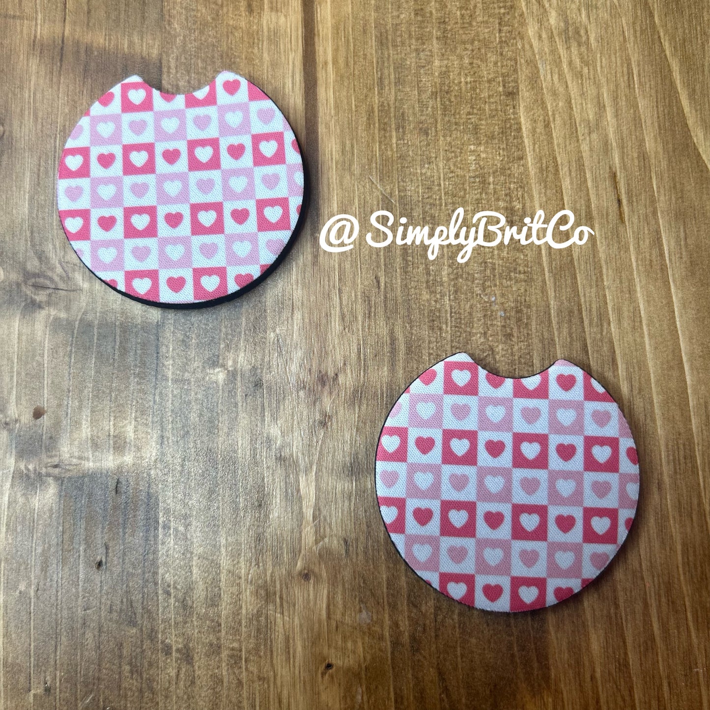 Checkered Heart Freshie and Car Coaster
