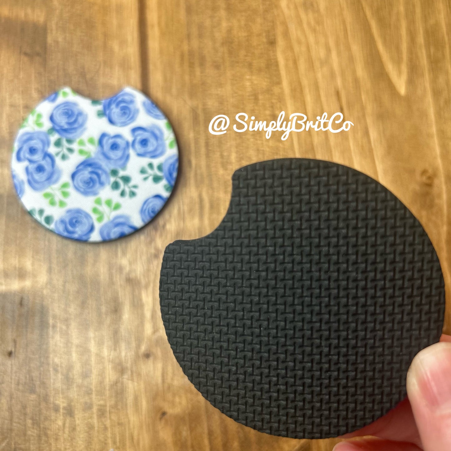 Blue Floral Freshie and Car Coaster