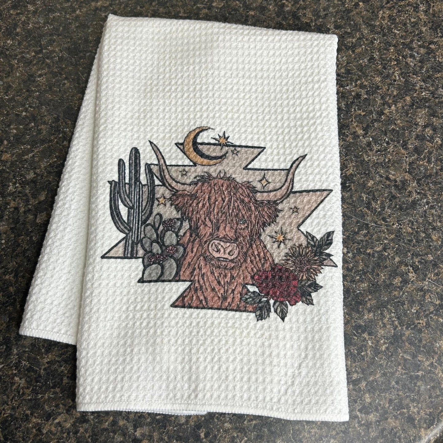 Western Highland Cow Kitchen Towel