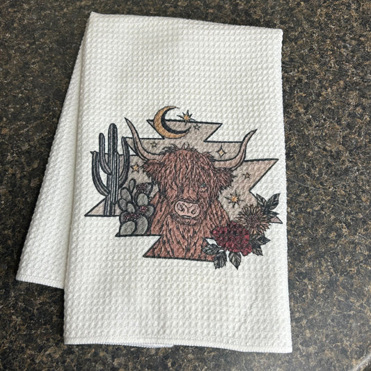 Western Highland Cow Kitchen Towel