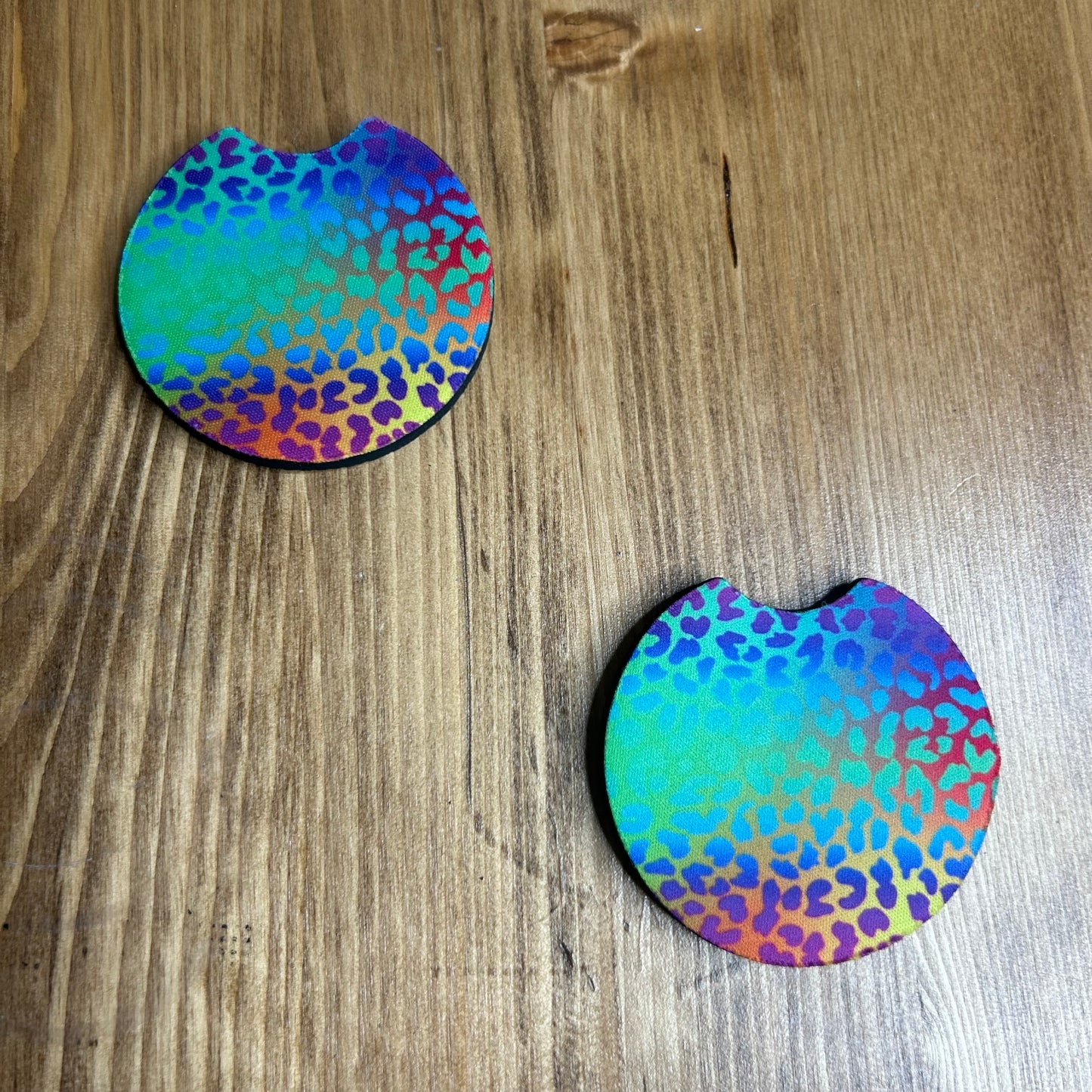 Bright Cheetah Set of 2 Car Coaster