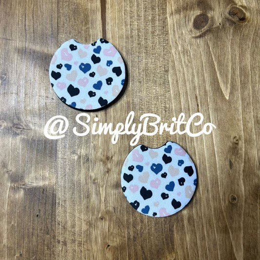 Hearts Set of 2 Car Coaster